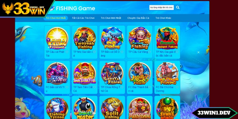 Giới thiệu về không gian game đổi thưởng cho ngư thủ tại 33win